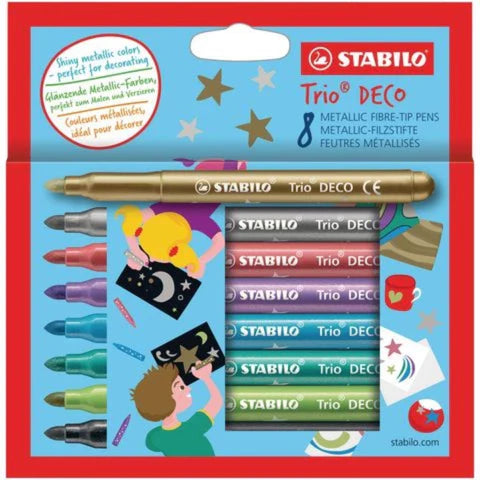 STABILO Trio Deco Metallic Colouring Pens Pack of 8