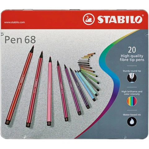 Stabilo Pen 68 Felt Tip Pens x20 in Limited Edition Gift Tins